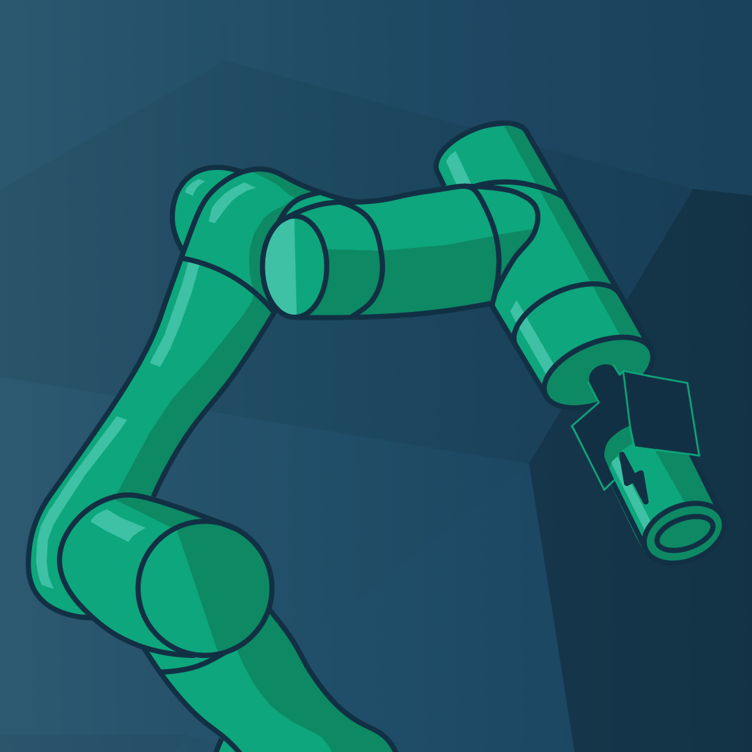 Fertigungsanlage auf dunklem Hintergrund